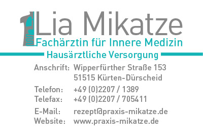 Visitenkarte Front Praxis Mikatze